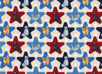 Patriotic Cats in Stars on White 100% Cotton Price per Yard