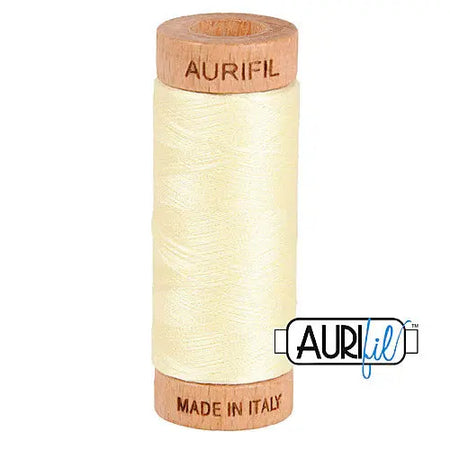2110 Light Lemon Aurifil Cotton 80wt Spool||color:2110 Light Lemon
