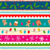 Christmas Hollidazzle Border Stripe on White Price per Yard
