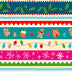 Christmas Hollidazzle Border Stripe on White Price per Yard