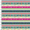 Christmas Hollidazzle Border Stripe on White Price per Yard