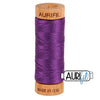 Bobina de hilo de algodón Aurifil 80 wt, color 2545 (morado medio)||color: 2545 (morado medio)