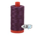 Bobina grande de hilo de algodón Aurifil 50 wt, color morado, 2568