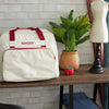 SINGER® Cream/Red Universal Tote Bag -- Product Image