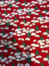 Christmas Vintage Sheep and Trees on Green 100% Lightweight Cotton Price per Yard