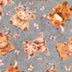 Tejidos QT: «Baby Highland Cows» (vacas de las Highlands para bebés), estampado original en gris, 100 % algodón. Precio por yarda.