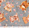 Tejidos QT: «Baby Highland Cows» (vacas de las Highlands para bebés), estampado original en gris, 100 % algodón. Precio por yarda.