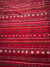 Vintage Poinsettia and Heart Stripes on Red 100% Lightweight Cotton Price per Yard