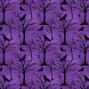 Halloween Crows on Dead Trees on Purple