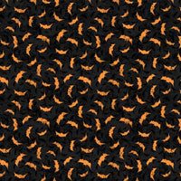 Halloween Orange Bats on Black