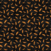Halloween Orange Bats on Black