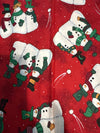 Christmas Vintage Snowman Trio on Red 100% Lightweight Cotton Price per Yard