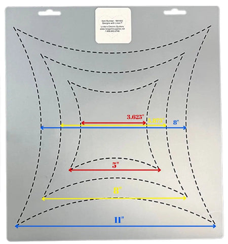 Plantilla de acolchado Curvy Square 5"/8"/11