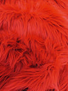Tela de pelo sintético peludo, de color rojo fuego, reactiva a los rayos UV / Se vende por yardas