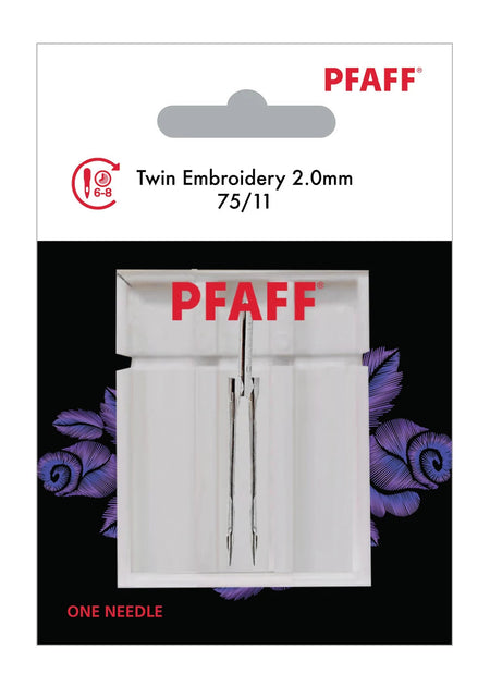 PFAFF® Twin Embroidery Needle 2mm Size 75/11 1-Pack -- Product Image