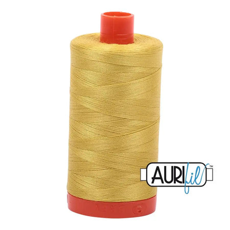 5015 Gold Yellow Aurifil Cotton 50wt Large Spool||color:5015 Gold Yellow