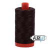 5024 Dark Brown Aurifil Cotton 50wt Large Spool||color:5024 Dark Brown