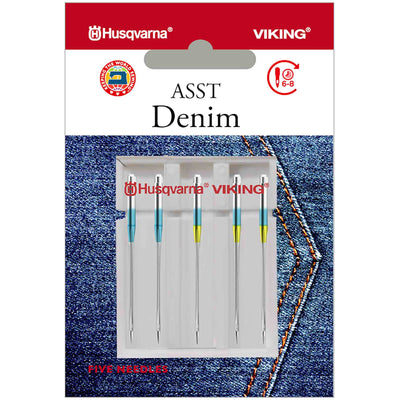 HUSQVARNA® VIKING® Denim Needles Assorted Sizes 5-pack -- Product Image