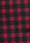 MINKY Timeless Treasures Christmas Softie Red Buffalo Check on Black