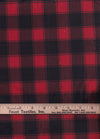 MINKY Timeless Treasures Christmas Softie Red Buffalo Check on Black