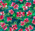 Pink Poinsettias Holly on Green Teal 100% Cotton