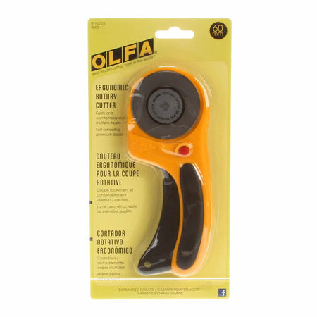 Cúter giratorio ergonómico Olfa Deluxe de 60 mm
