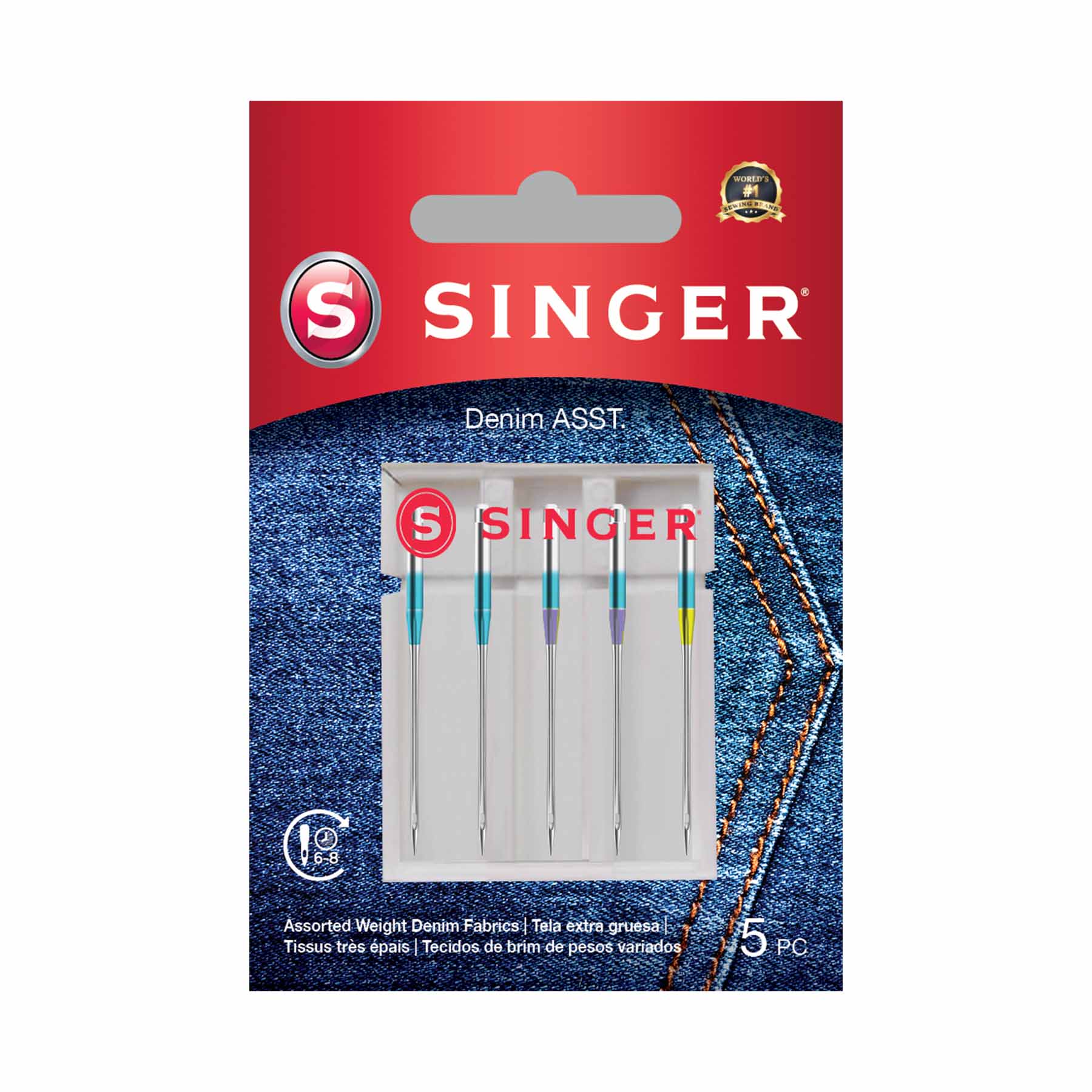 Denim Needles Assorted Sizes 5-Pack | SINGER®