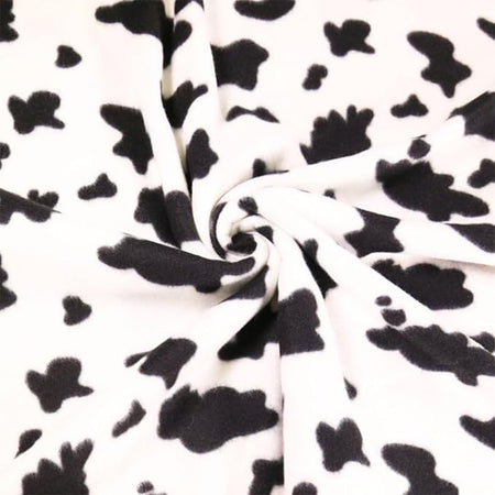 Tejido de forro polar con estampado de vacas — Se vende por yarda