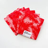 6 «fat quarters» — 3 estampados, 2 de cada uno: «Red Nature Silhouette», 100 % algodón, precortados