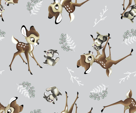 Disney Nursery Bambi and Thumper Toss on White Baby 100% Cotton Price per Yard