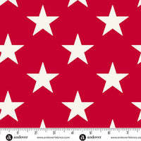Tejido de algodón «Andover Fabrics Americana Large Star Red» de 108 pulgadas de ancho, por yarda