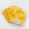6 Fat Quarters - 3 Prints x 2 of Each Yellow Fish 100% Cotton Precut