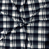 Polar Fleece Fabric Black Plaid- Sold by the Yard