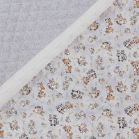 Double Faced Prequilted Baby Animals on Gray By the Yard