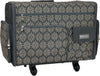 Maleta plegable con ruedas para máquina de coser Everything Mary Flat Top XL de 4 ruedas, color beige con estampado floral
