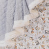 Double Faced Prequilted Baby Animals on Gray By the Yard