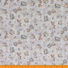Double Faced Prequilted Baby Animals on Gray By the Yard