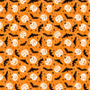 Halloween Bats and Pumpkins on Orange