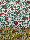 Cardinals Holly Vines on White 100% Lightweight Cotton Price per Yard