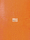 Crush Orange Crocodile Marine Vinyl Fabric / Sold By The Yard||color:Crush Orange