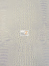 Cool Silver Crocodile Marine Vinyl Fabric / Sold By The Yard||color:Cool Silver