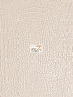 Tejido vinílico «Crocodile Marine» en color crema / Se vende por metros