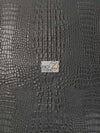 Death Black Crocodile Marine Vinyl Fabric / Sold By The Yard||color:Death Black