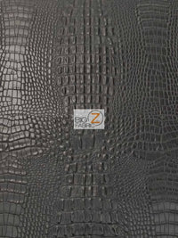 Death Black Crocodile Marine Vinyl Fabric / Sold By The Yard