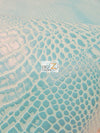 Fiji Turquoise Crocodile Marine Vinyl Fabric / Sold By The Yard