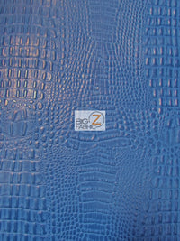 Royal Blue Crocodile Marine Vinyl Fabric / Sold By The Yard