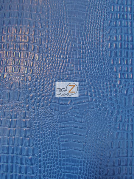 Royal Blue Crocodile Marine Vinyl Fabric / Sold By The Yard