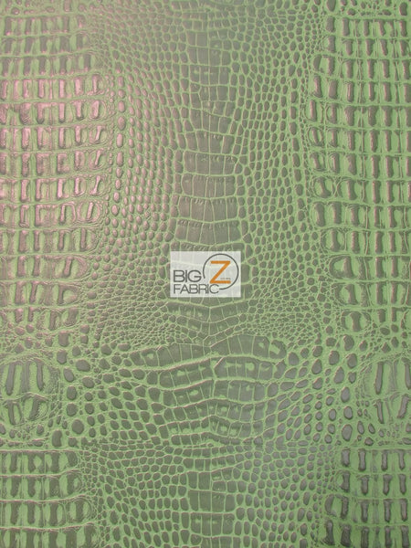 Venom Green Crocodile Marine Vinyl Fabric / Sold By The Yard