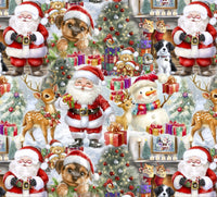 Christmas Santa Reindeer Puppies Kitties Multi