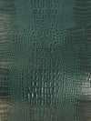 Teal Crocodile Marine Vinyl Fabric / Sold By The Yard||color:Teal
